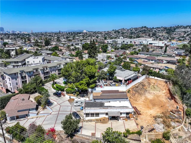 an aerial view of a city