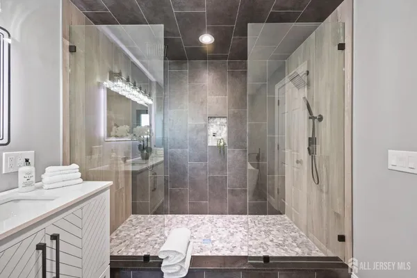 a view of outdoor space with wooden floor