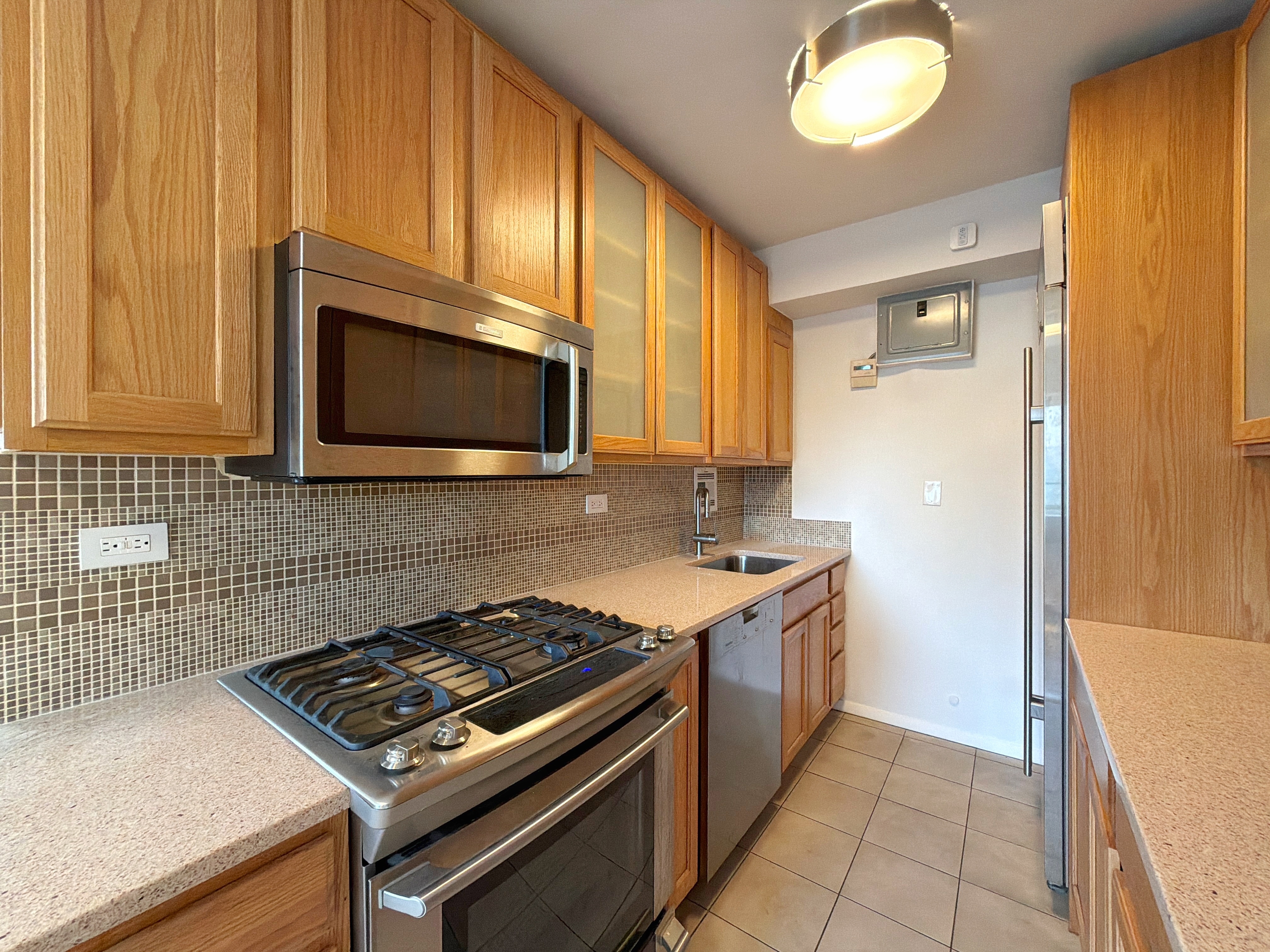 175 Adams Street, Unit 9DE Brooklyn, NY 11201 - Photo 11 of 18 a kitchen with a stove and a microwave
