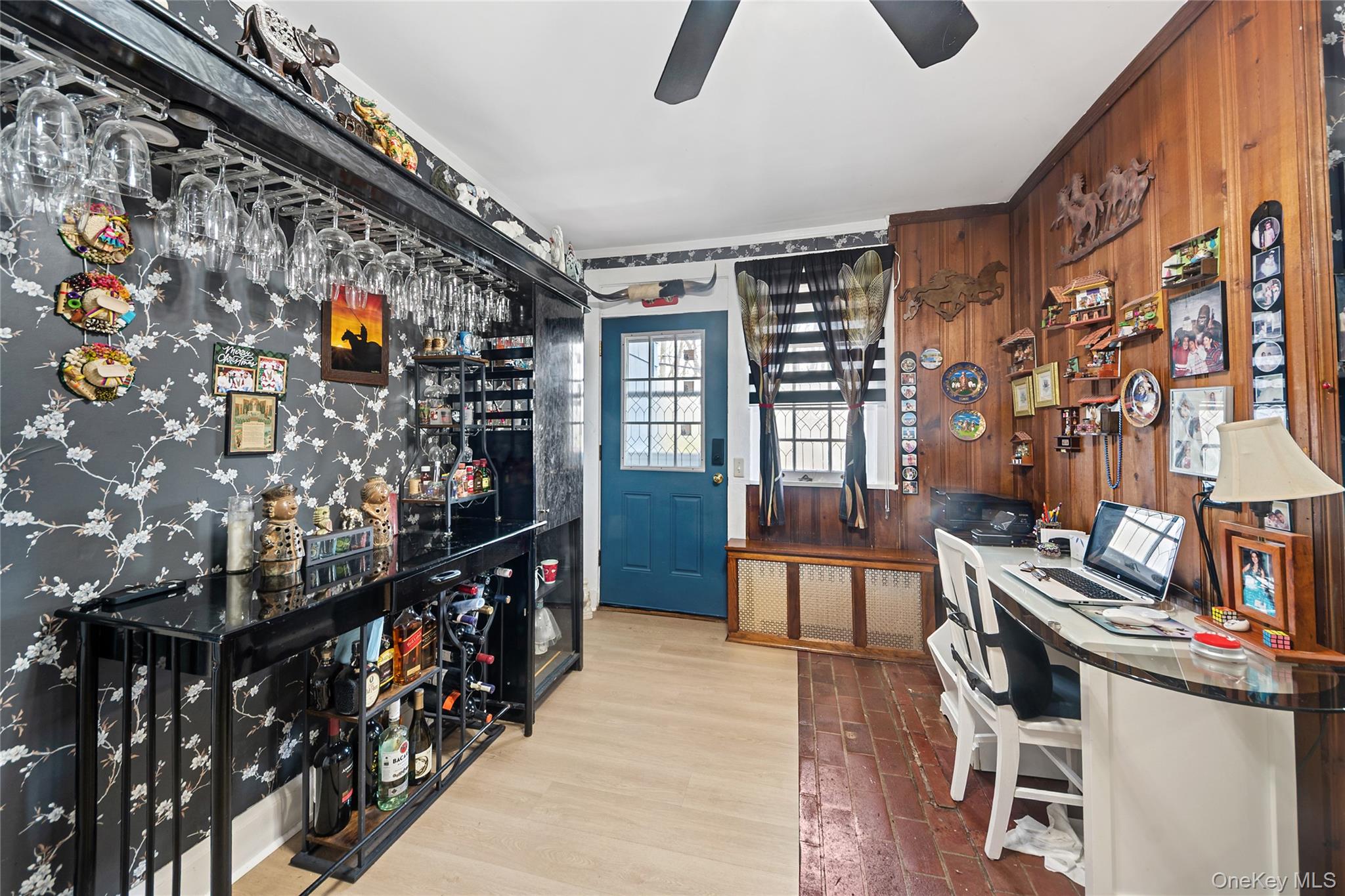 75 Chappaqua Road Briarcliff Manor, NY 10510 - Photo 3 of 50 Dedicated entertainment space featuring a built-in bar with glass shelving and integrated wine storage
