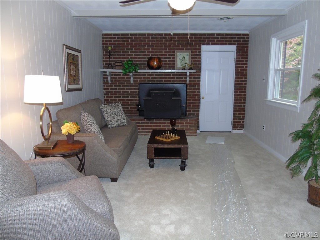 9901 Qualla Road Chesterfield, VA 23832 - Photo 11 of 38 Paneled Family Room with fireplace, ceiling fan