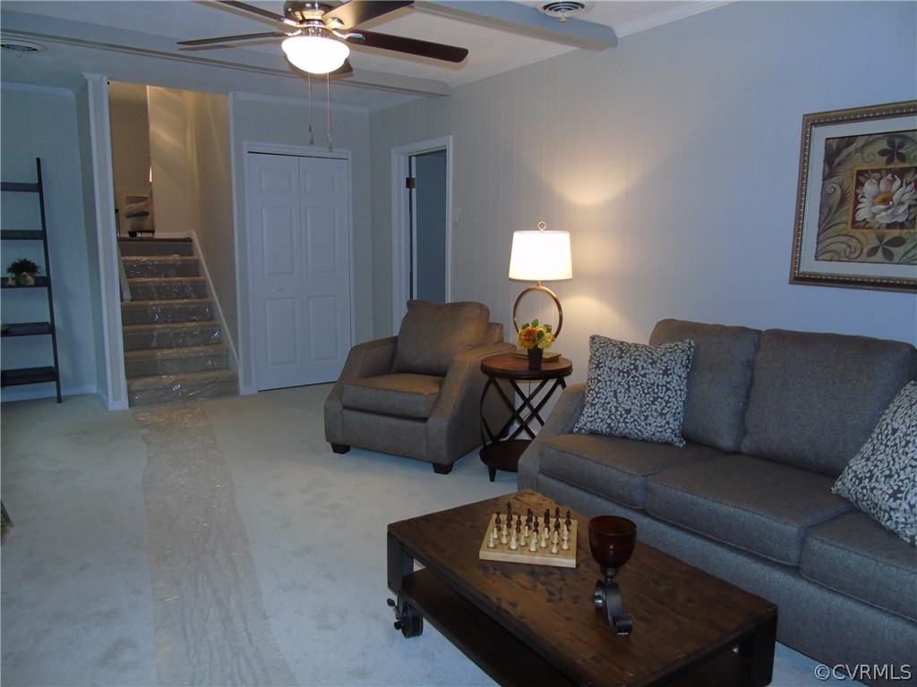 9901 Qualla Road Chesterfield, VA 23832 - Photo 12 of 38 Paneled Family room with fireplace and ceiling fan