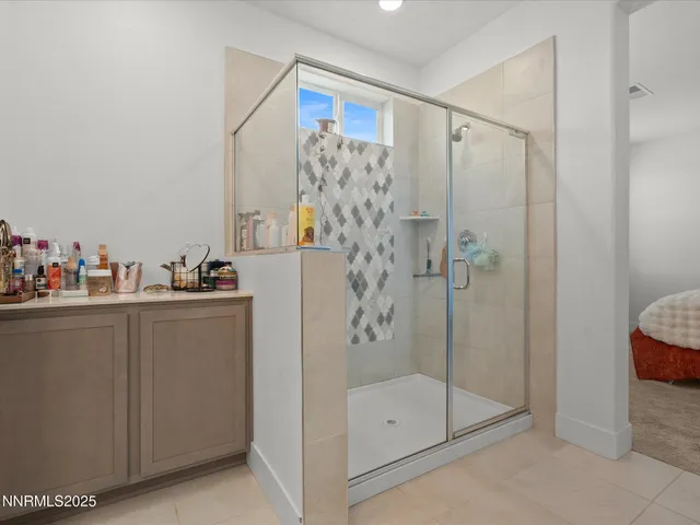 a room with a bed and a window