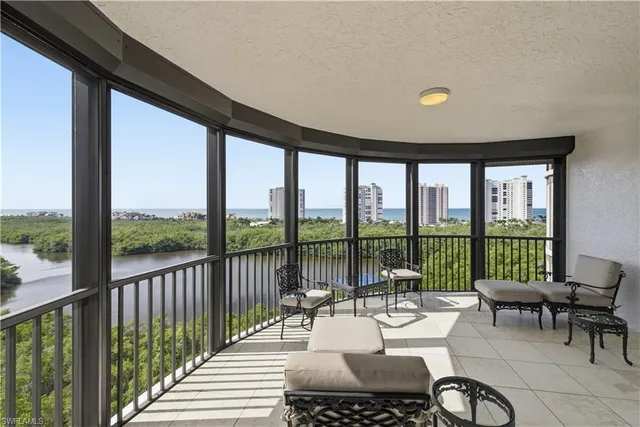 a view of a city from a balcony