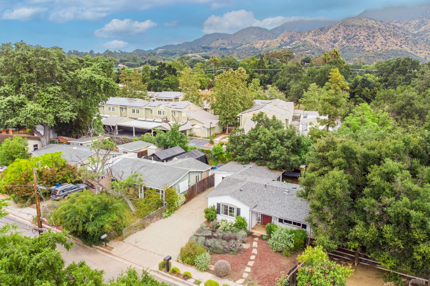 412 Franklin Drive Ojai, CA 93023 - Photo 45 of 50 an aerial view of a houses with a street and green space