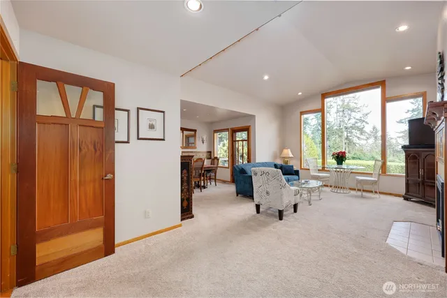 a living room with furniture