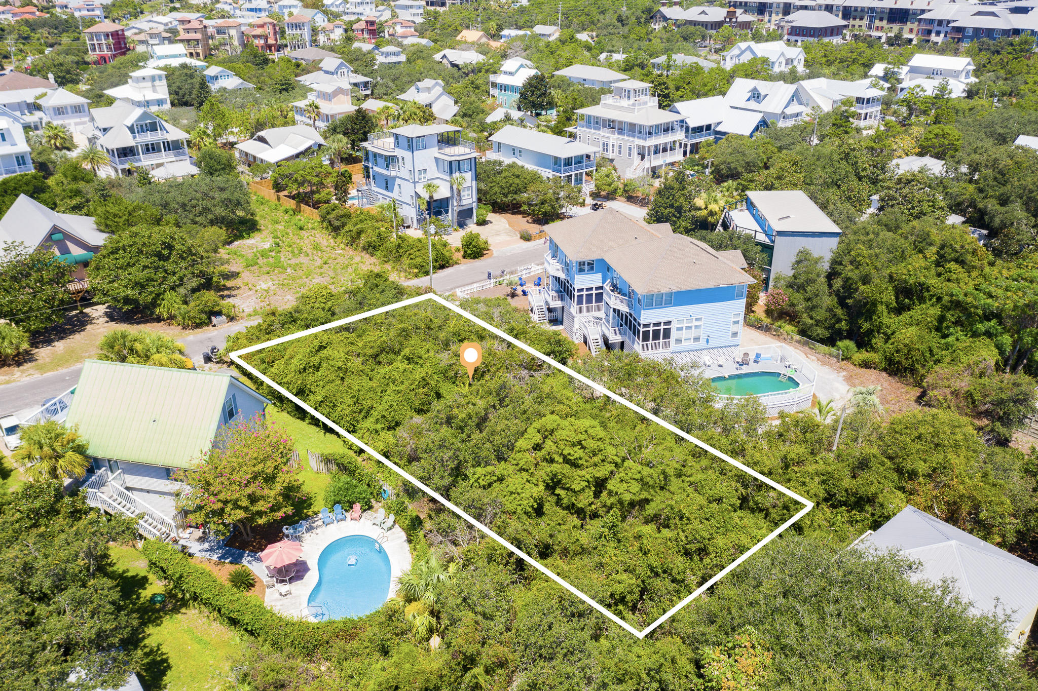 Lot 5 Gulf Point Road Santa Rosa Beach, FL 32459 - Photo 4 of 12 an aerial view of a tennis ground and a large tree