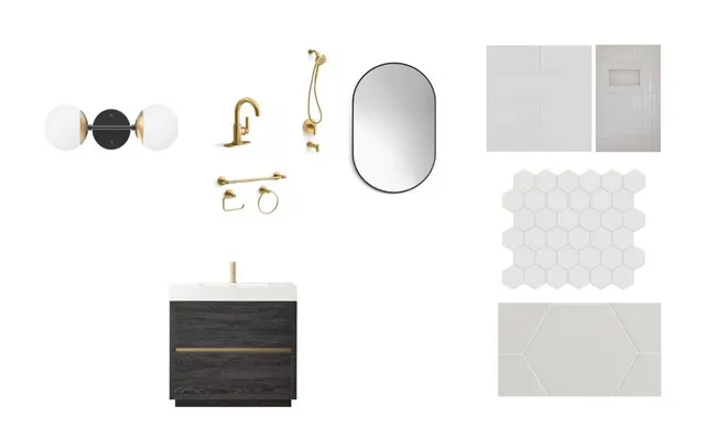 a bathroom with a sink and mirror