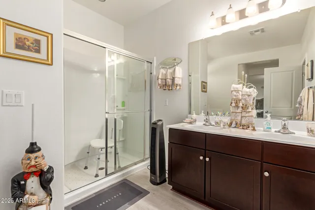 a bathroom with a tub and a sink