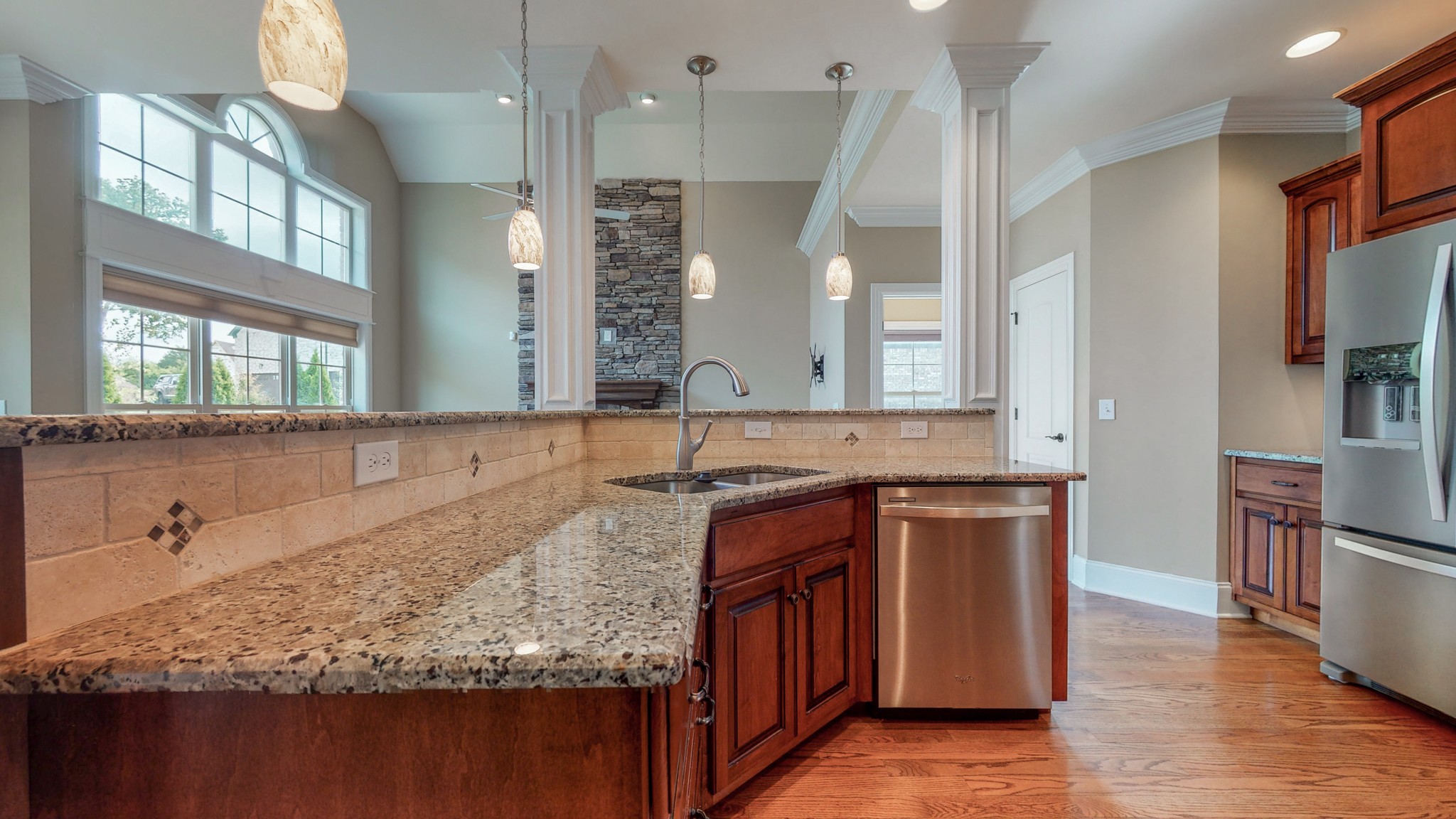 701 Stone Mill Circle Murfreesboro, TN 37130 - Photo 21 of 42 a bathroom with a granite countertop sink and a mirror
