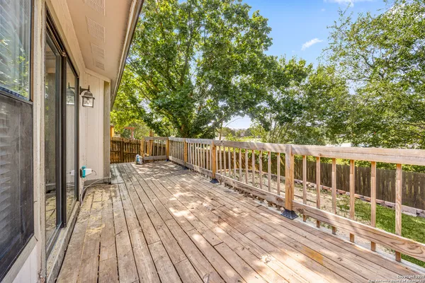 a view of deck with wooden floor and fence
