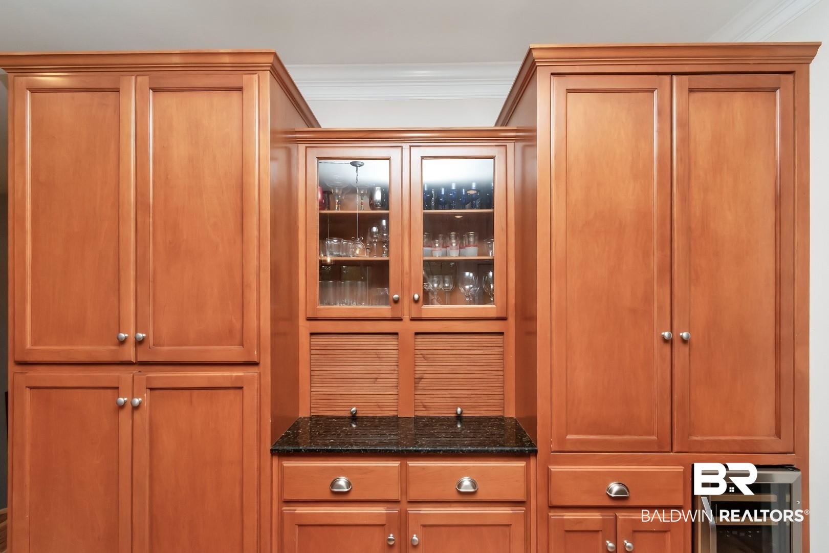3500 North Riviere Du Chien Loop Mobile, AL 36693 - Photo 8 of 74 Interior space featuring bar area, wine cooler, and ornamental molding