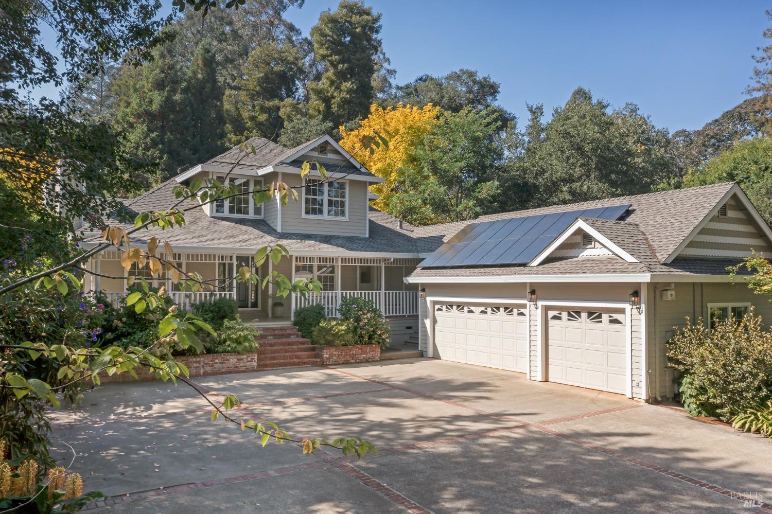 3696 Frei Road Sebastopol, CA 95472 - Photo 1 of 1 a view of a white house with a fountain plants and large tree