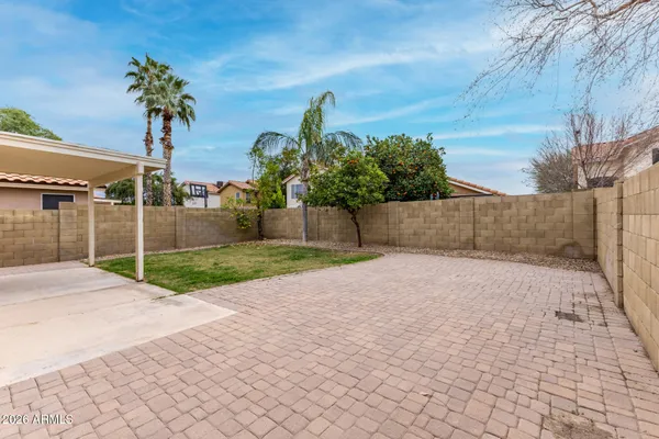 a view of a backyard
