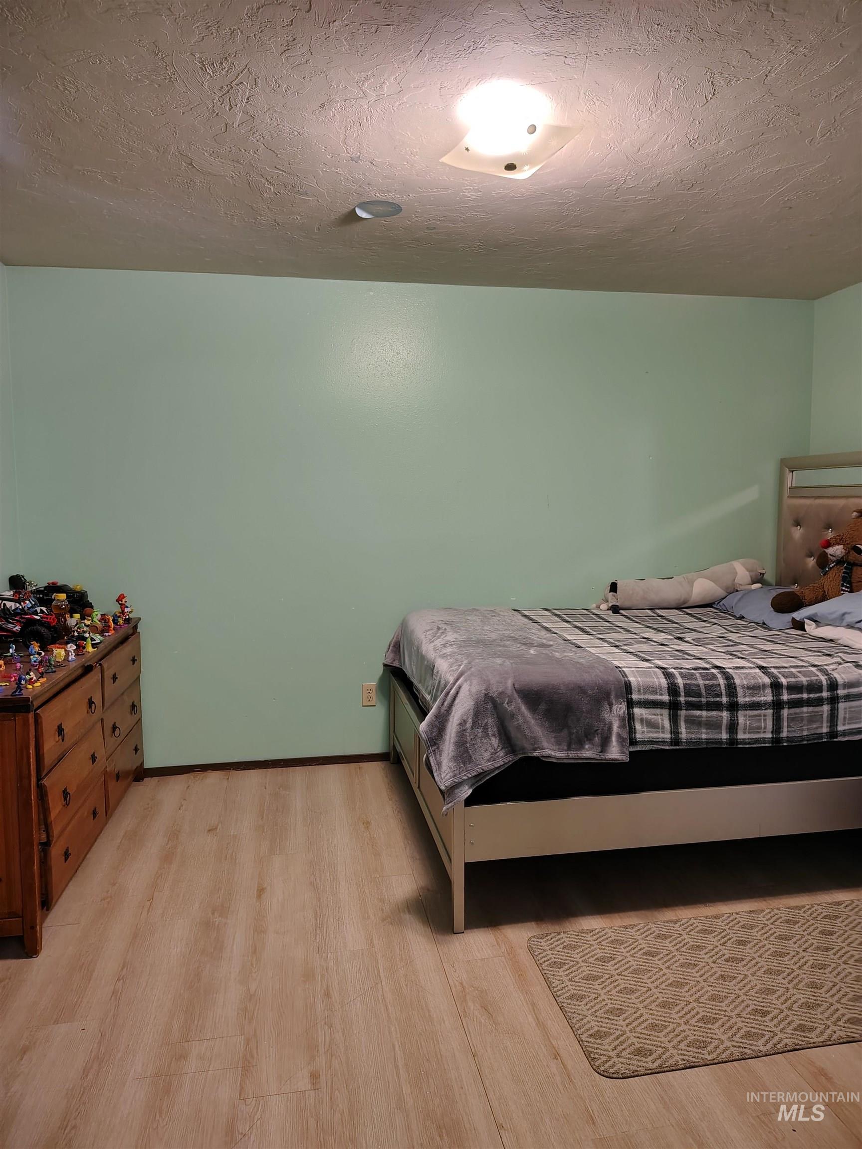 820 Meadows Drive Twin Falls, ID 83301 - Photo 20 of 23 Bedroom with light wood-style flooring and a textured ceiling
