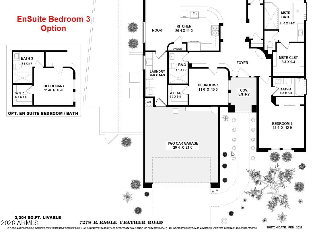 7278 East Eagle Feather Road Scottsdale, AZ 85266 - Photo 25 of 45 En Suite Bed 3 Option