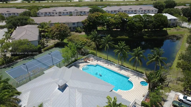 an aerial view of a house