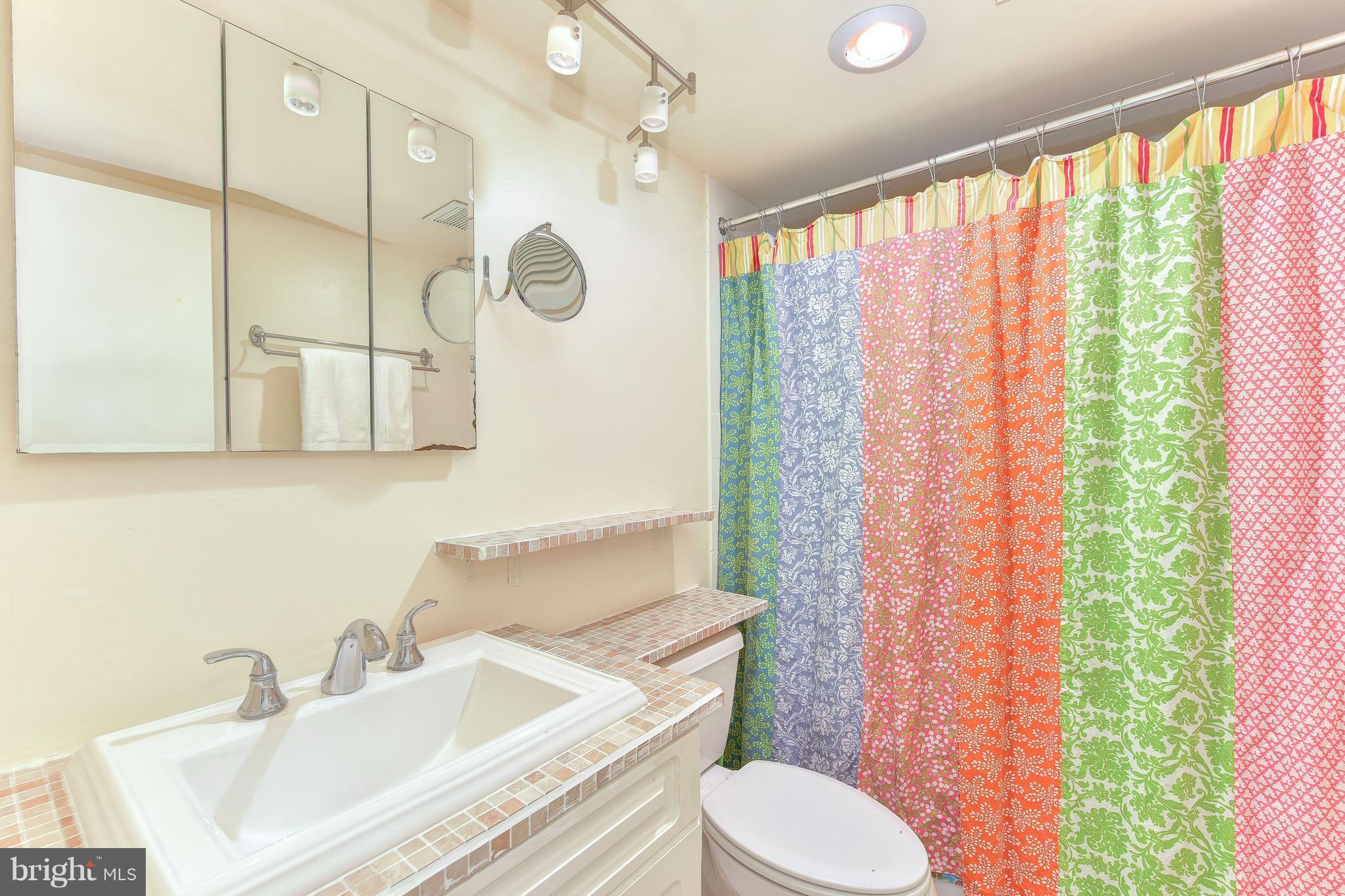 1245 4th Street Southwest, Unit E607 Washington, DC 20024 - Photo 22 of 24 a bathroom with a sink a toilet and a mirror