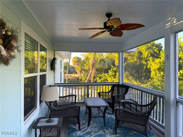 a view of a swimming pool with a garden