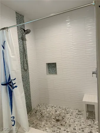a bathroom with a shower