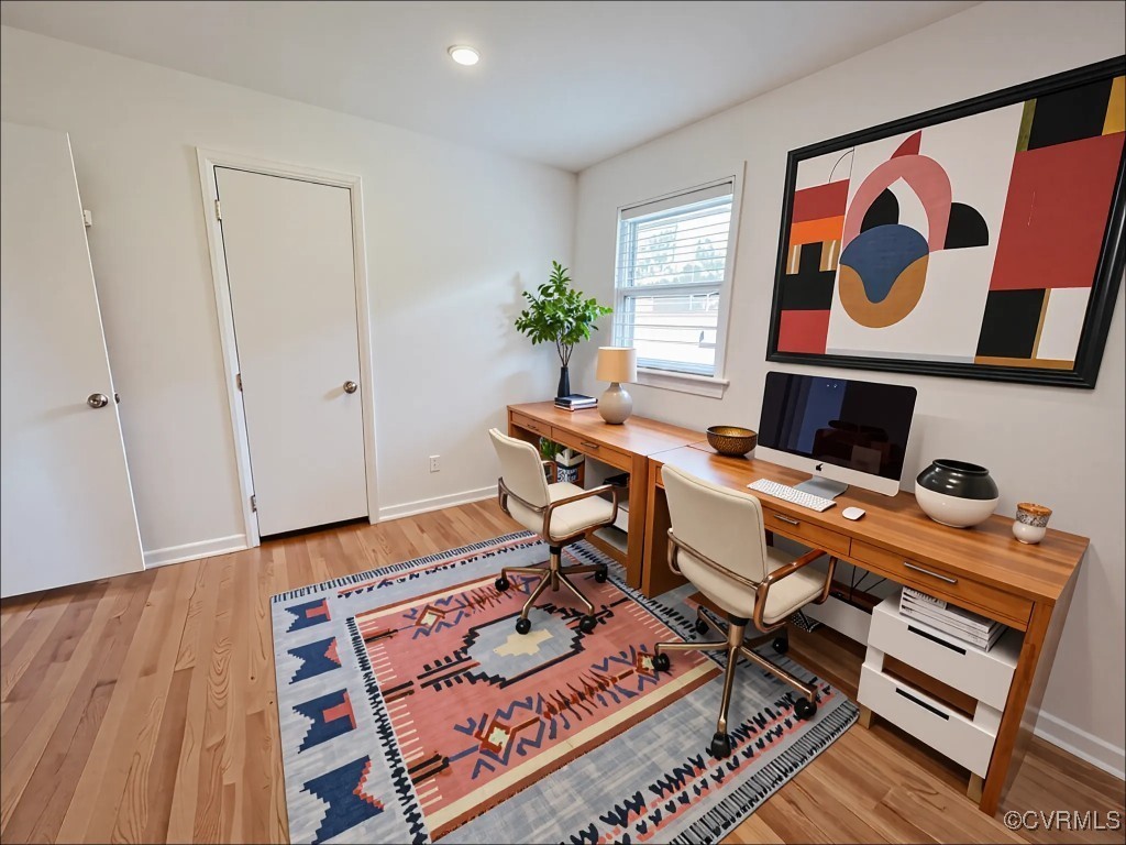 2721 Perlock Road Richmond, VA 23237 - Photo 16 of 27 Home office with baseboards, recessed lighting, an