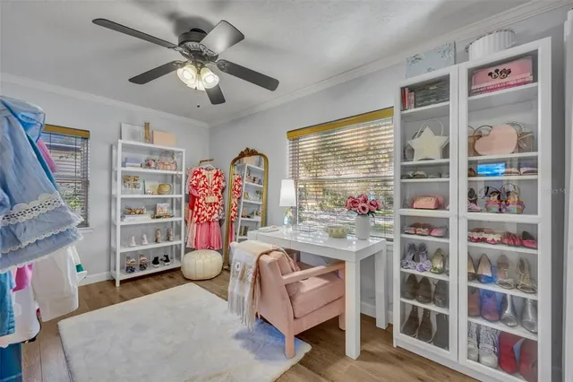 a view of a backyard with sitting area