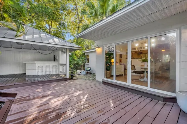 a view of a backyard with a garden