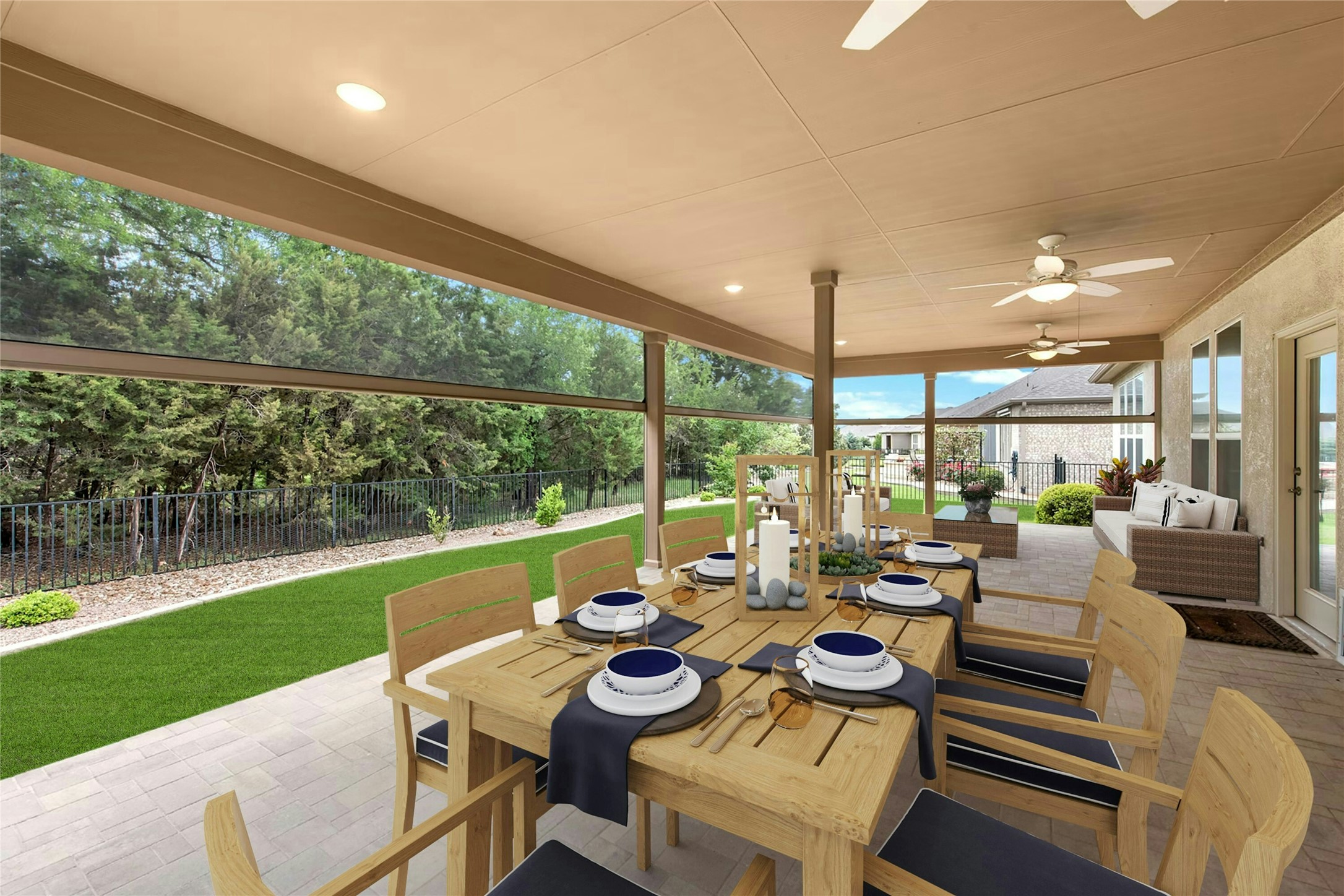 105 Marfa Cove Georgetown, TX 78633 - Photo 29 of 36 a view of an outdoor dining space with furniture and garden