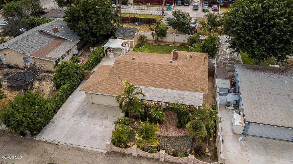 4238 Adam Road Simi Valley, CA 93063 - Photo 32 of 35 an aerial view of a house with a yard and potted plants