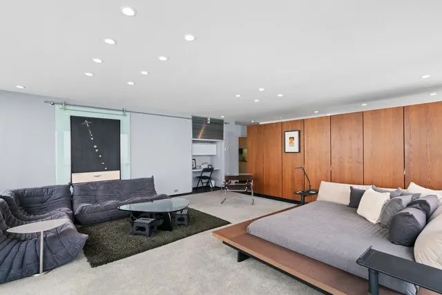 a living room with furniture