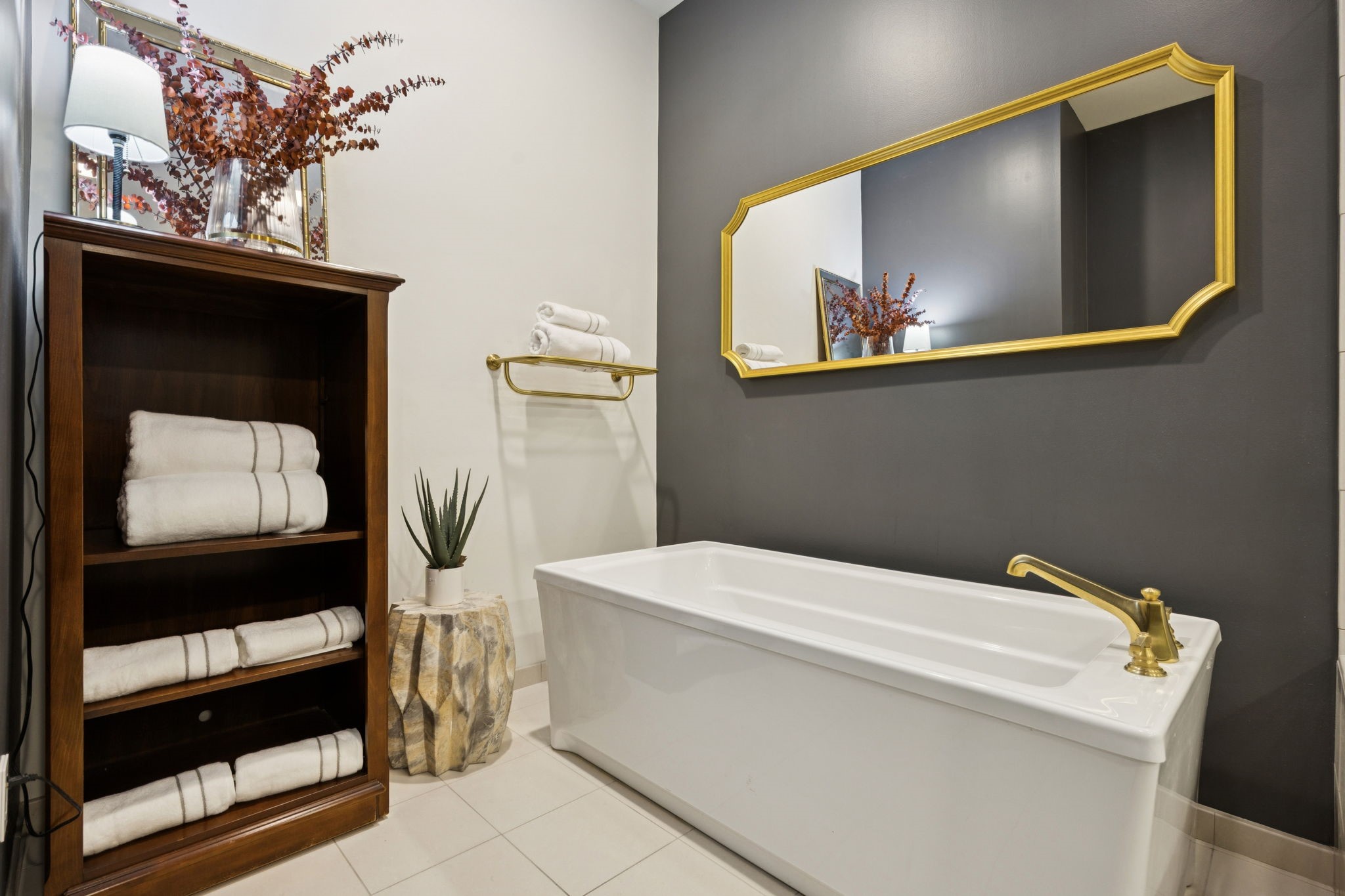 4964 Post Oak Timber Drive Houston, TX 77056 - Photo 28 of 48 Oversized free-standing tub and room for storage.