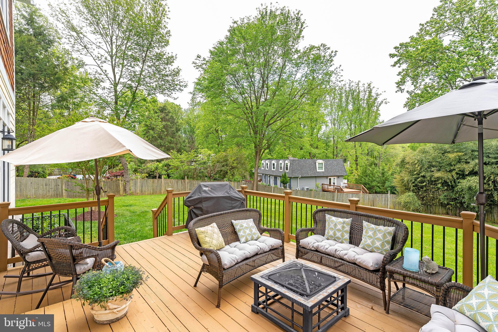 8582 Brickyard Road Potomac, MD 20854 - Photo 11 of 35 Deck Overlooking Flat Backyard