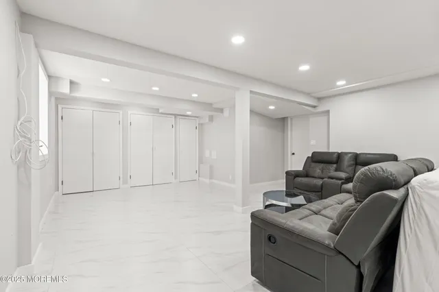 a living room with furniture and a couch