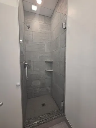 a bathroom with a shower