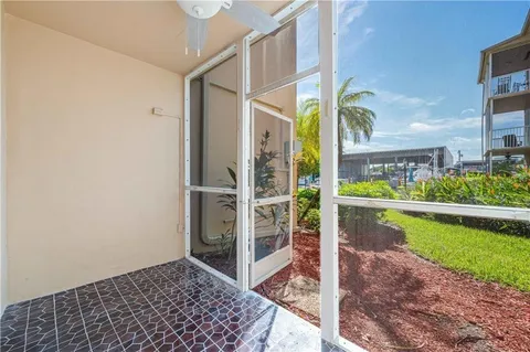 a view of an entryway with a lake view