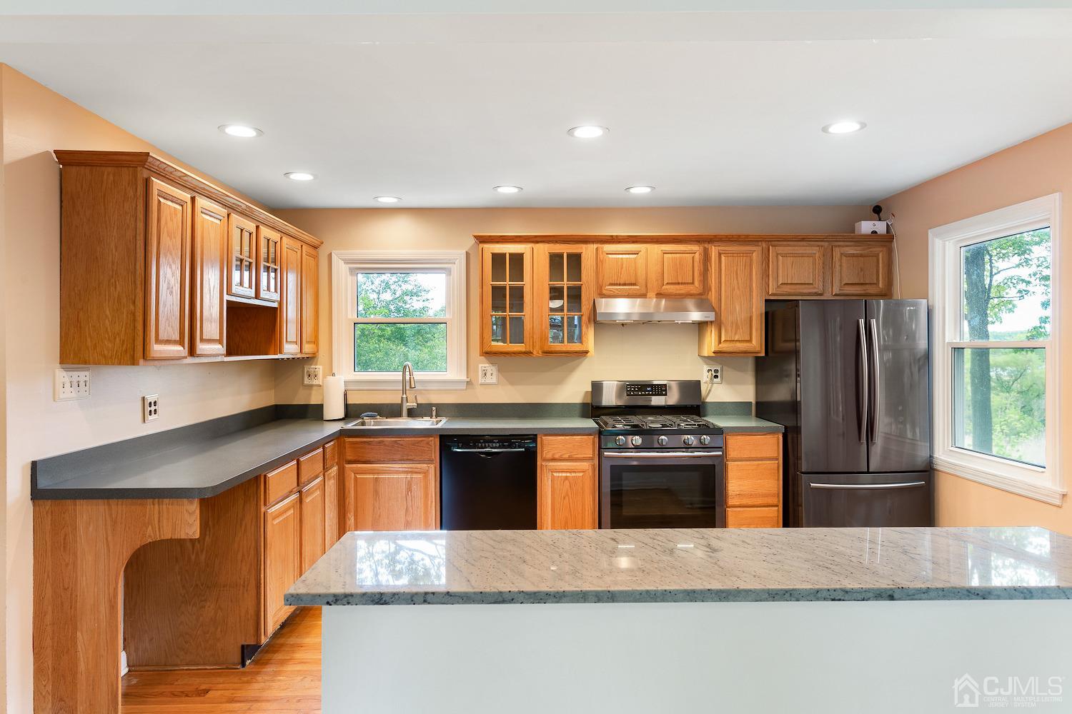 60 Wilcox Road New Brunswick, NJ 08901 - Photo 6 of 25 a kitchen with stainless steel appliances granite countertop a stove a refrigerator and a sink