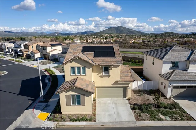an aerial view of a house
