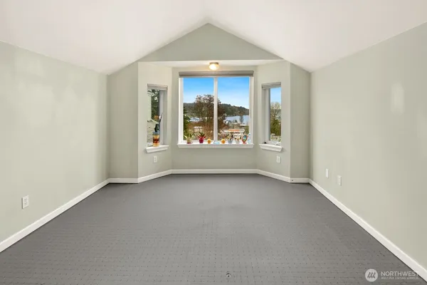 a bathroom with a sink double vanity granite and a mirror