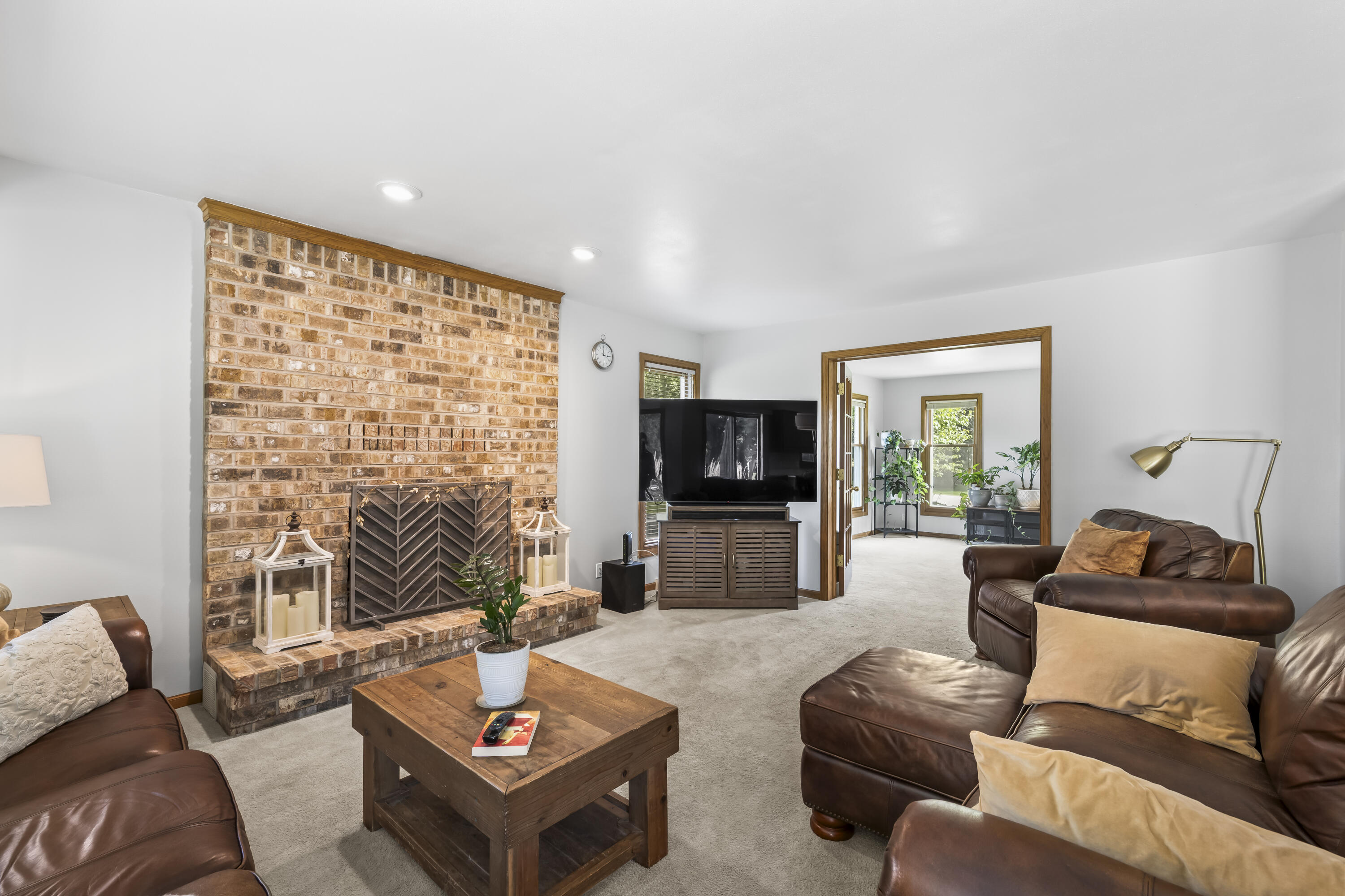 7326 Forty Acre Road Caledonia, WI 53126 - Photo 12 of 35 Beautiful Brick Fireplace