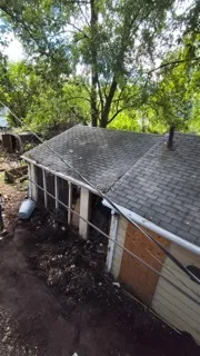 a view of a backyard