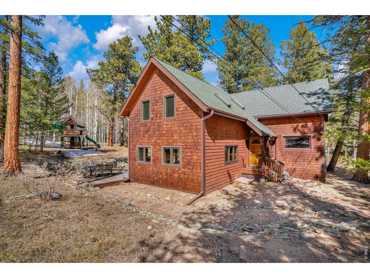 251 Haugen Slide Road Allenspark, CO 80510 - Photo 40 of 42 a view of a house with a yard