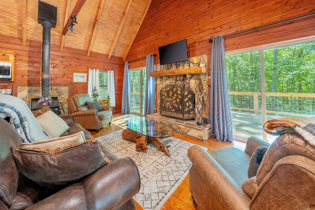 84 Knights Way Blairsville, GA 30512 - Photo 10 of 51 a living room with furniture and a floor to ceiling window