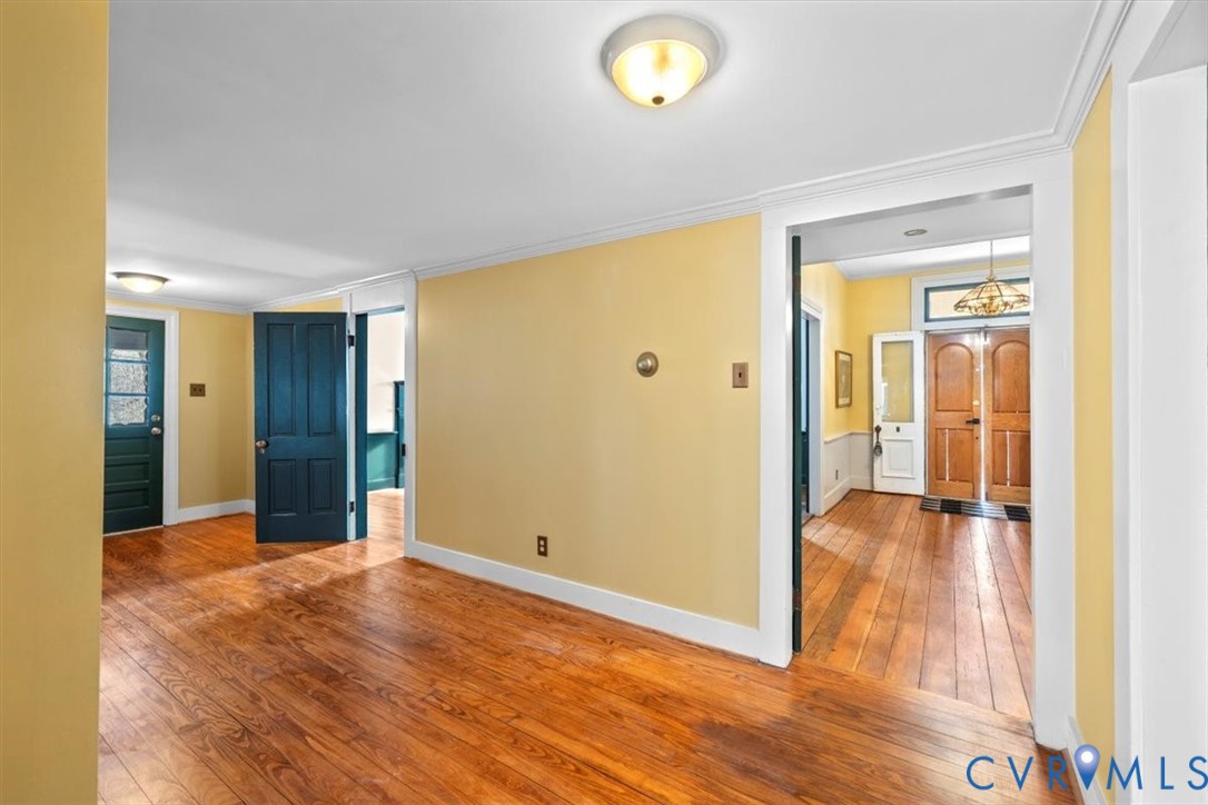 2297 Indian Oak Road Crewe, VA 23930 - Photo 32 of 46 a view of a livingroom with wooden floor and a bathroom