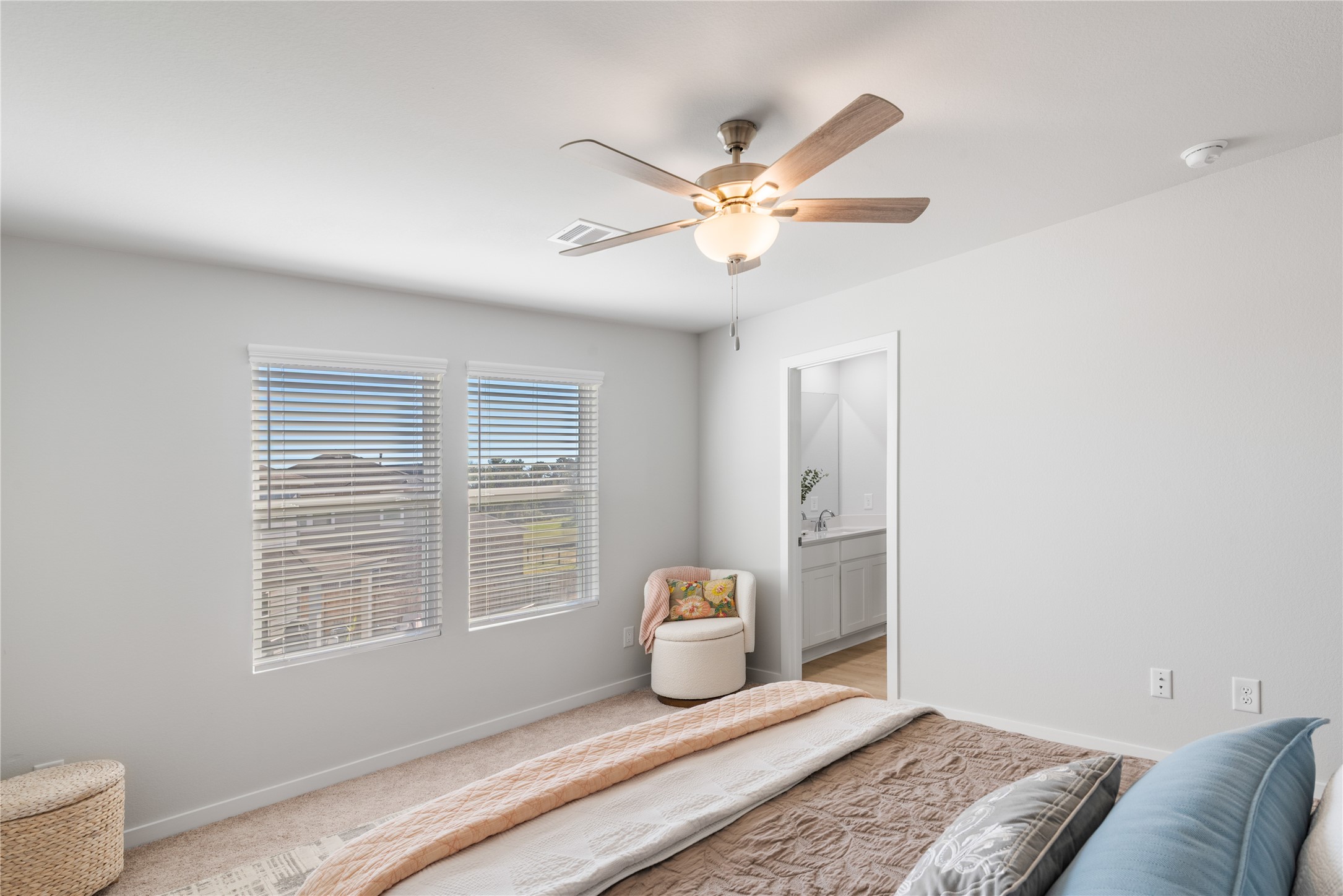 123 Alset Circle Magnolia, TX 77354 - Photo 16 of 27 a bedroom with a bed and wooden floor