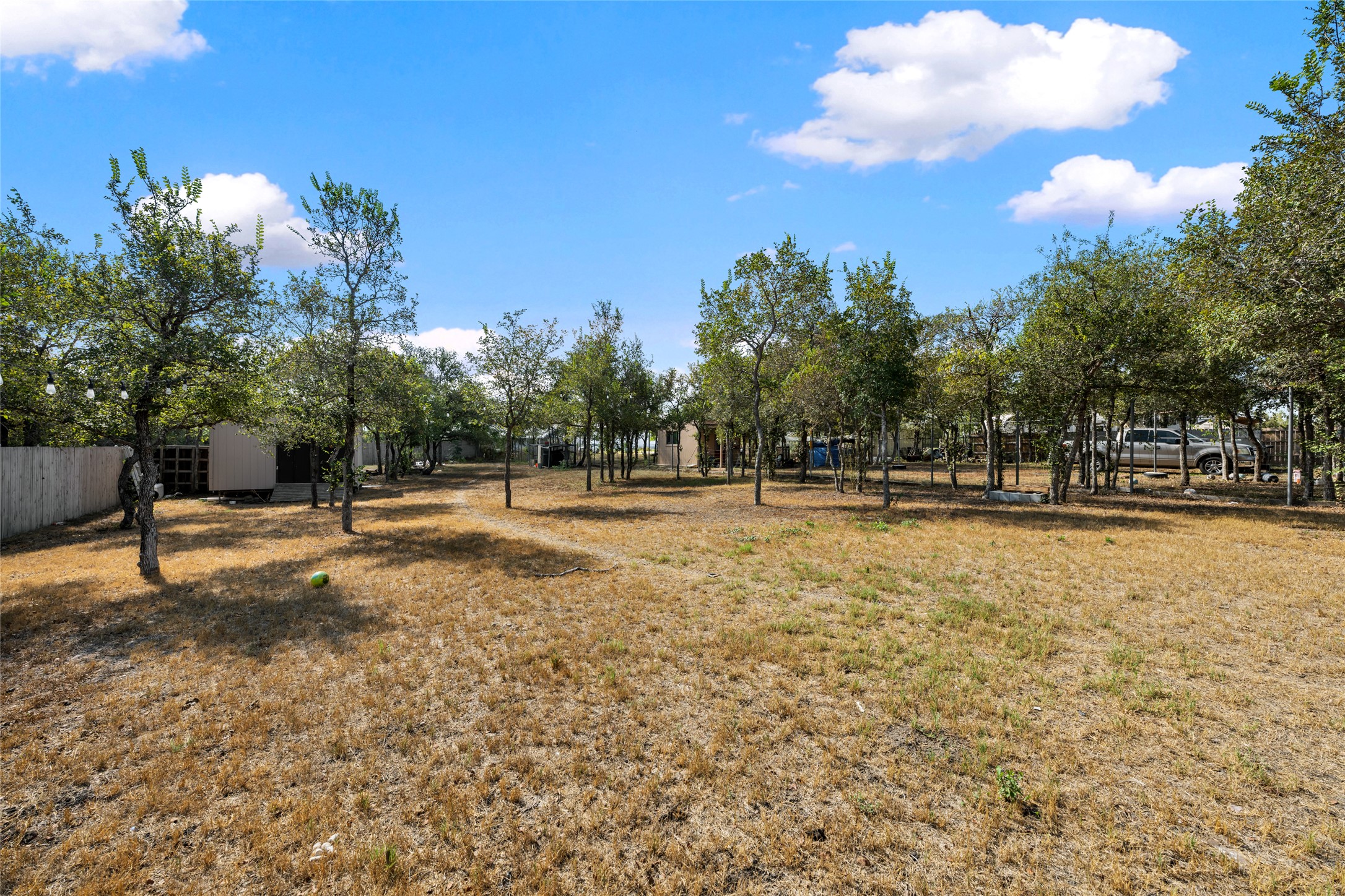 113 Sunflower Road Dale, TX 78616 - Photo 28 of 33 Mature trees dot this sprawling acreage under a bright blue sky.