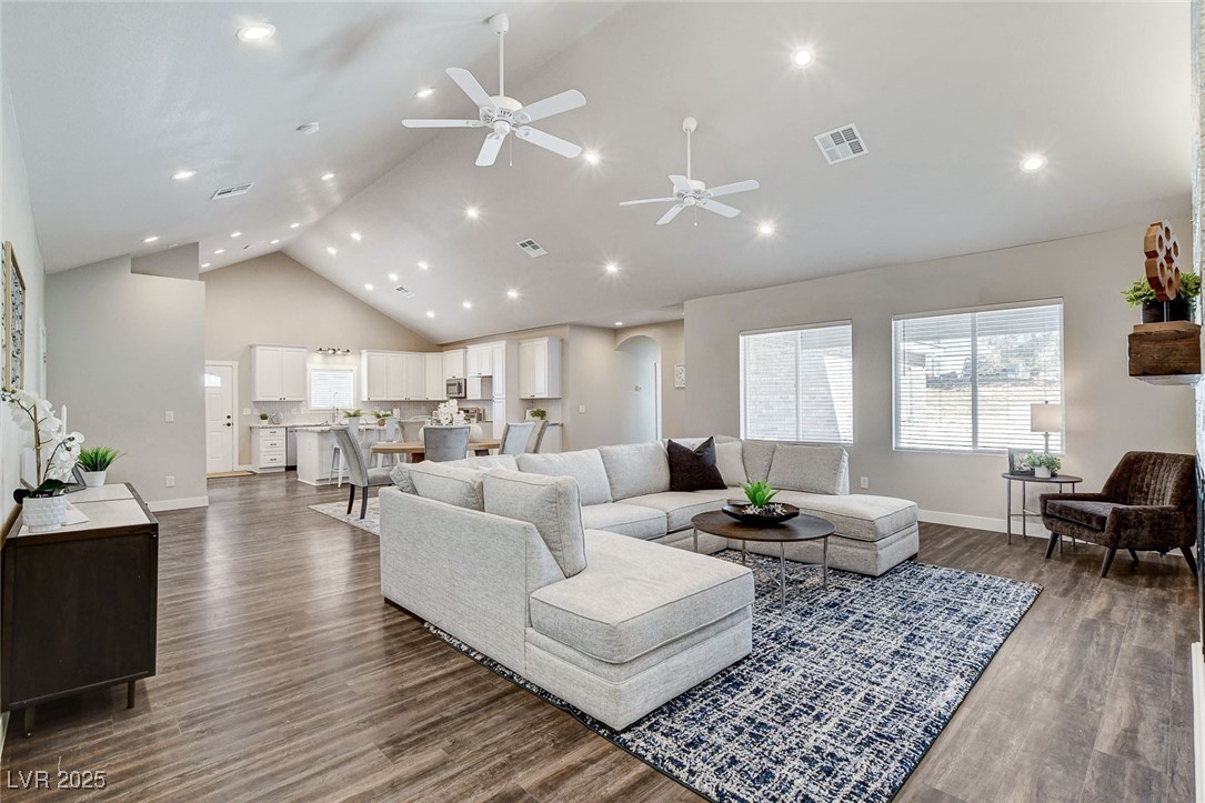 3196 Mateuse Street Logandale, NV 89021 - Photo 3 of 85 Living room featuring extensive canned lighting, c