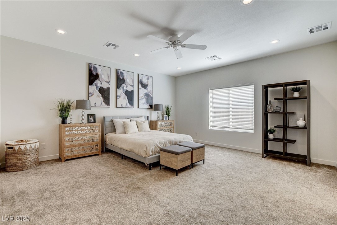 3196 Mateuse Street Logandale, NV 89021 - Photo 42 of 85 Primary bedroom featuring recessed lighting, visib