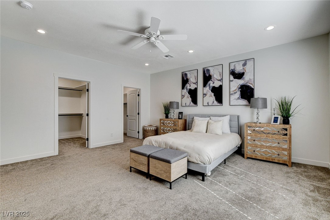 3196 Mateuse Street Logandale, NV 89021 - Photo 44 of 85 Primary bedroom featuring recessed lighting, carpe