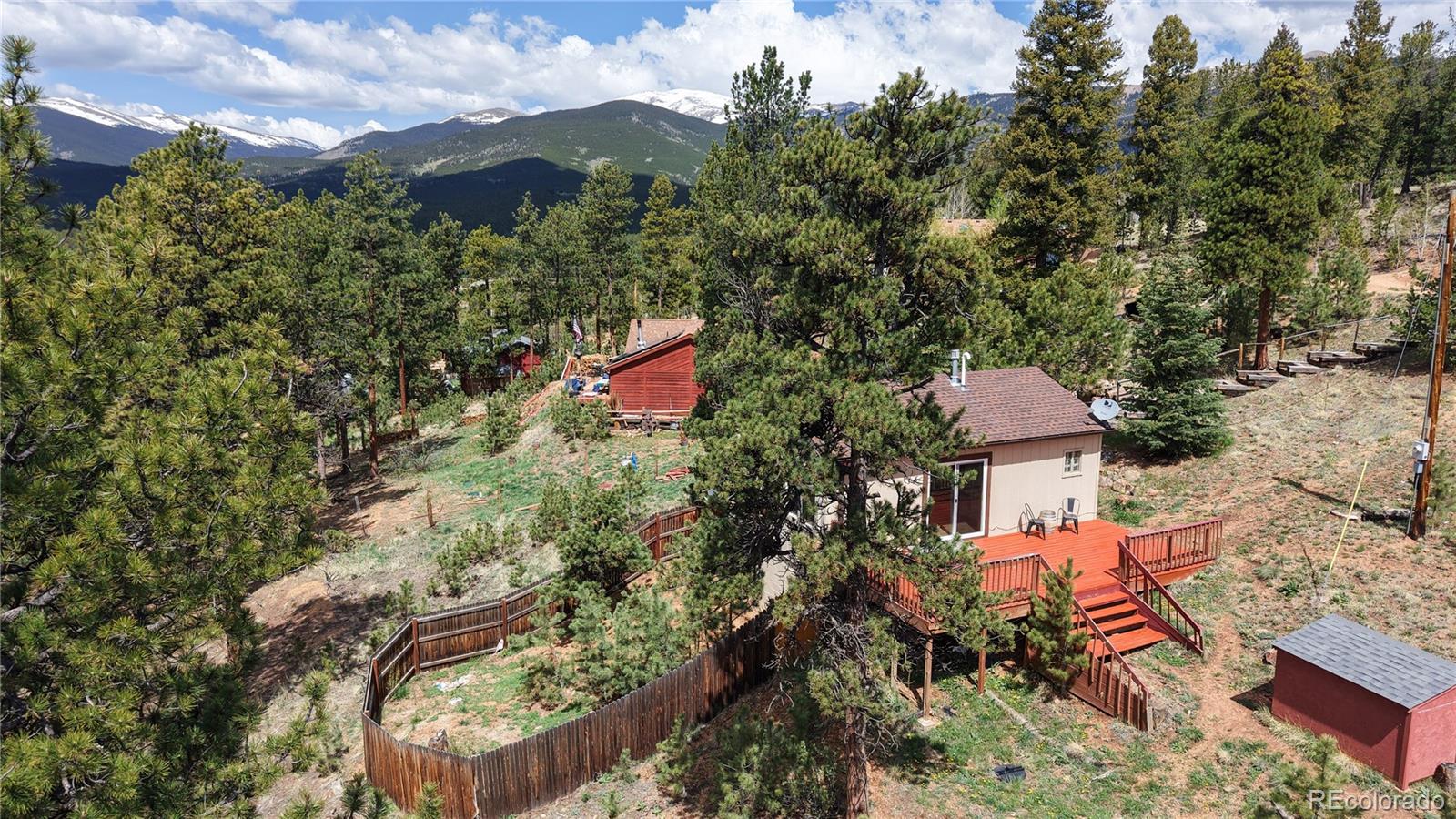 60 Ball Road Bailey, CO 80421 - Photo 33 of 37 an aerial view of a house with a yard and mountain