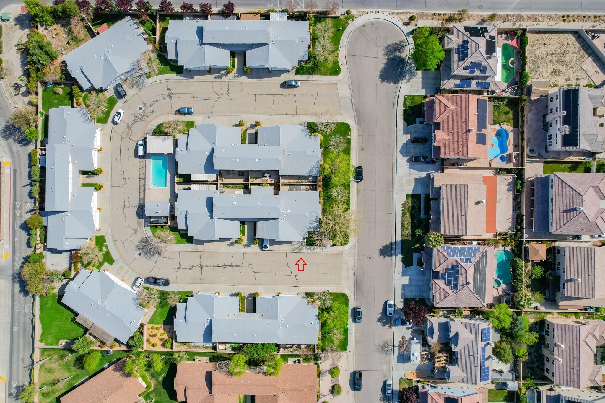43840 Bobby Jones Drive, Unit 24 Lancaster, CA 93536 - Photo 28 of 29 an aerial view of residential houses with outdoor space